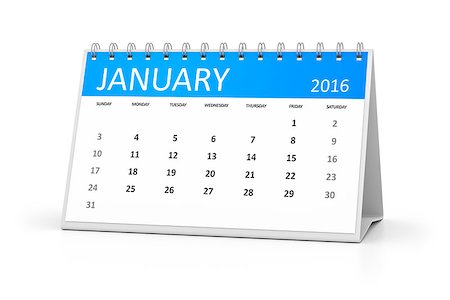 simsearch:400-08072406,k - A blue table calendar for your events 2016 january Stock Photo - Budget Royalty-Free & Subscription, Code: 400-08530996