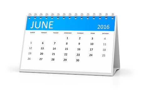 simsearch:400-08072406,k - A blue table calendar for your events 2016 june Stock Photo - Budget Royalty-Free & Subscription, Code: 400-08530998