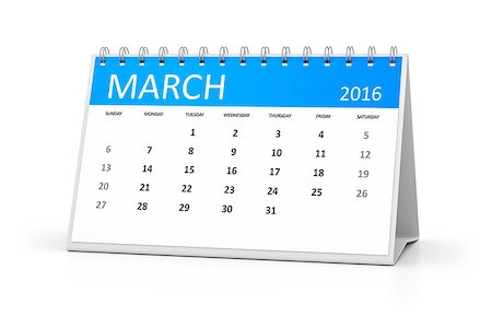 simsearch:400-08072406,k - A blue table calendar for your events 2016 march Stock Photo - Budget Royalty-Free & Subscription, Code: 400-08530999