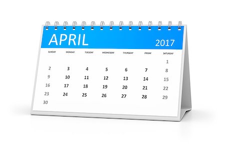 simsearch:400-08072406,k - A blue table calendar for your events 2017 april Stock Photo - Budget Royalty-Free & Subscription, Code: 400-08531004