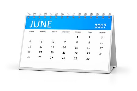 simsearch:400-08072406,k - A blue table calendar for your events 2017 june Stock Photo - Budget Royalty-Free & Subscription, Code: 400-08531010