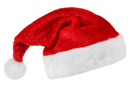 simsearch:400-05301621,k - Santa Claus red hat isolated on white background Foto de stock - Super Valor sin royalties y Suscripción, Código: 400-08531067