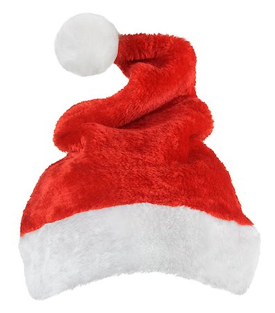 simsearch:400-05301621,k - Santa Claus red hat isolated on white background Foto de stock - Super Valor sin royalties y Suscripción, Código: 400-08531068