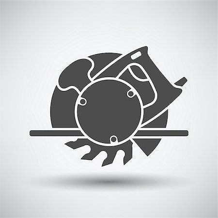 simsearch:400-08531083,k - Circular saw icon on gray background with round shadow. Vector illustration. Stock Photo - Budget Royalty-Free & Subscription, Code: 400-08531076