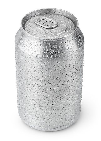 simsearch:400-08293393,k - 330 ml aluminum soda can with water drops isolated on white Stock Photo - Budget Royalty-Free & Subscription, Code: 400-08531106