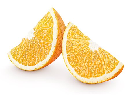 simsearch:400-08900179,k - Slices of orange citrus fruit isolated on white with clipping path Photographie de stock - Aubaine LD & Abonnement, Code: 400-08531102