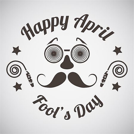 simsearch:400-04848742,k - April fool's day emblem with goggle and mustache mask. Vector illustration. Stock Photo - Budget Royalty-Free & Subscription, Code: 400-08531176
