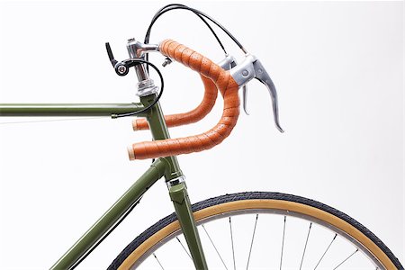 Vintage road bicycle handlebar isolated on white. Stock Photo - Budget Royalty-Free & Subscription, Code: 400-08531188