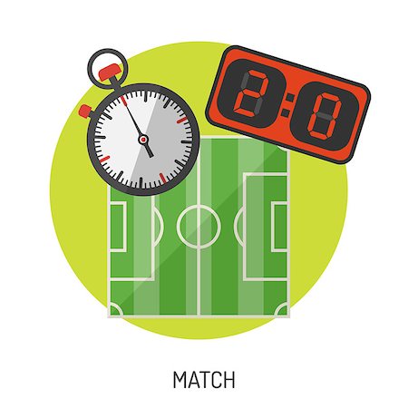 simsearch:400-08133793,k - Soccer and Football Flat Icon Set for Flyer, Poster, Web Site like Stadium, Stopwatch and Scoreboard. Photographie de stock - Aubaine LD & Abonnement, Code: 400-08531428