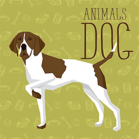 simsearch:400-08346248,k - Vector geometric dogs collection with seamless background. English Pointer Stock Photo - Budget Royalty-Free & Subscription, Code: 400-08531444