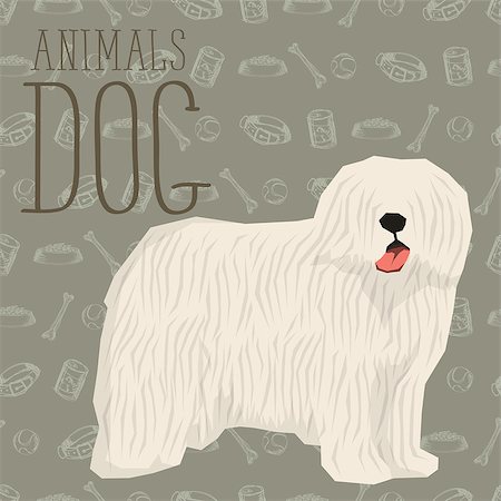 simsearch:400-08346248,k - Vector geometric dogs collection with seamless background. Komondor Stock Photo - Budget Royalty-Free & Subscription, Code: 400-08531448