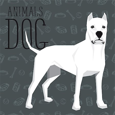 simsearch:400-08346248,k - Vector geometric dogs collection with seamless background. Dogo Argentino Fotografie stock - Microstock e Abbonamento, Codice: 400-08531442