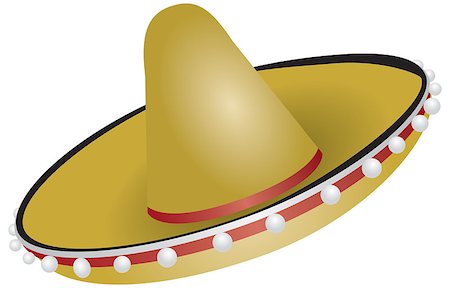 simsearch:400-08973915,k - Authentic Mexican sombrero for festive events. Vector illustration. Stockbilder - Microstock & Abonnement, Bildnummer: 400-08531459