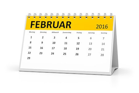 simsearch:696-03397950,k - A german language table calendar for your events 2016 february Stock Photo - Budget Royalty-Free & Subscription, Code: 400-08531596