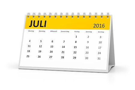 simsearch:696-03397950,k - A german language table calendar for your events 2016 july Stock Photo - Budget Royalty-Free & Subscription, Code: 400-08531598