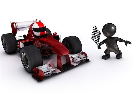 race car driver victory - 3d render of Morph man with open wheeled racing car Stock Photo - Budget Royalty-Free & Subscription, Code: 400-08531750