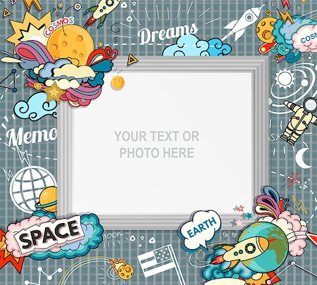 simsearch:400-08551175,k - Vector template photo frame or card for your picture. Insert your picture or text. Scrapbook concept. Design photo frame. Decorative template for baby, family or memories. Vector illustration. Foto de stock - Super Valor sin royalties y Suscripción, Código: 400-08531785