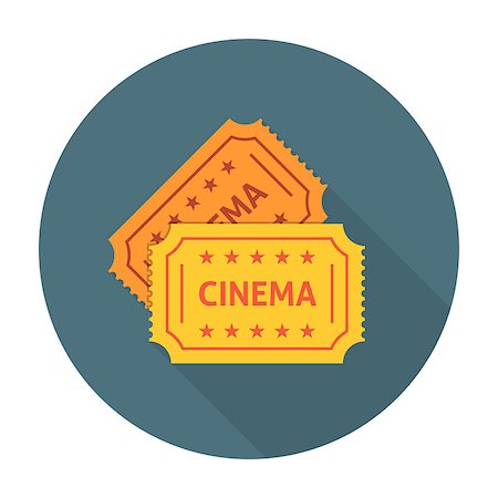 simsearch:400-05369413,k - Cinema ticket flat icon. Retro cinema tickets Photographie de stock - Aubaine LD & Abonnement, Code: 400-08532018