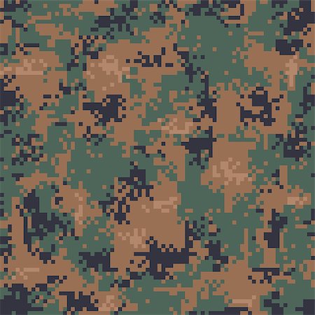 Vector illustration of digital woodland camouflage seamless pattern Stock Photo - Budget Royalty-Free & Subscription, Code: 400-08532302