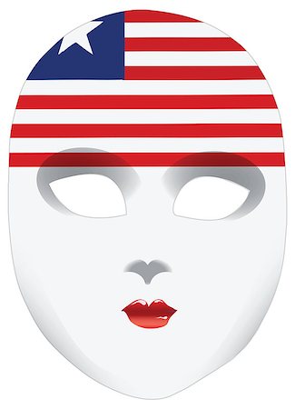 A symbolic mask, a bandana in the form of the national flag Liberia, the image of the state Photographie de stock - Aubaine LD & Abonnement, Code: 400-08532430