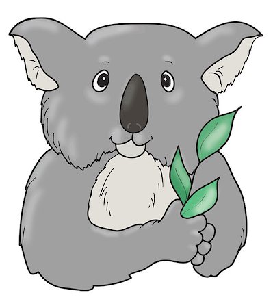 simsearch:400-04274699,k - Portrait of a koala with a sprig of eucalyptus, vector Stock Photo - Budget Royalty-Free & Subscription, Code: 400-08532457