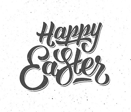 simsearch:400-08818102,k - Happy Easter handmade greeting card design. Vintage greeting card for easter with typography. Happy easter handdrawn lettering text on white grunge background. Vector illustration Stock Photo - Budget Royalty-Free & Subscription, Code: 400-08532565
