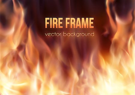 simsearch:400-07032466,k - Abstract background with fire flames frame and copyspace for text. Vector illustration. Burning fire frame. Vector Fiery Background. Campfire. Transparent fire flames Stock Photo - Budget Royalty-Free & Subscription, Code: 400-08532562