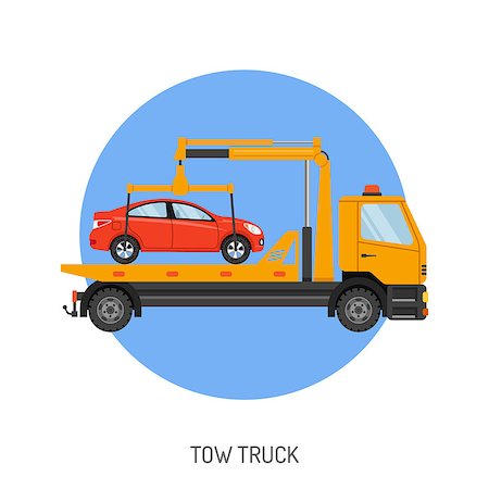 Car Service Concept with Tow Truck Icon for Web Site, Advertising. Stock Photo - Budget Royalty-Free & Subscription, Code: 400-08532845