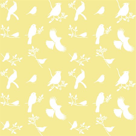 Vector Collection of Bird Silhouettes on a yellow background. Foto de stock - Super Valor sin royalties y Suscripción, Código: 400-08532964