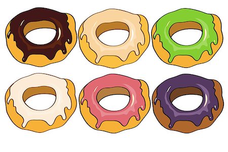 donut hole - Donut vector illustration. Donut isolated on a light background. Donut icon in a flat style. Donuts into the glaze set. Collection of sweet donuts isolated. Donuts icing sugar. Stock Photo - Budget Royalty-Free & Subscription, Code: 400-08533109