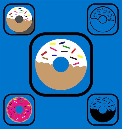 donut hole - Set of vector icons of doughnut in various icon styles Stock Photo - Budget Royalty-Free & Subscription, Code: 400-08533491