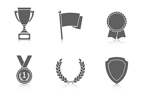 simsearch:400-07463041,k - Trophy and awards icons in flat design style Foto de stock - Super Valor sin royalties y Suscripción, Código: 400-08533551