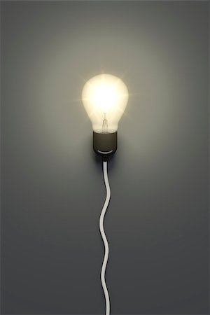 3d rendering of a light bulb on a grey background Photographie de stock - Aubaine LD & Abonnement, Code: 400-08533684