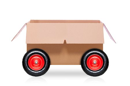simsearch:400-04600134,k - mail  delivery moving box on wheels  isolated on white background Photographie de stock - Aubaine LD & Abonnement, Code: 400-08554012