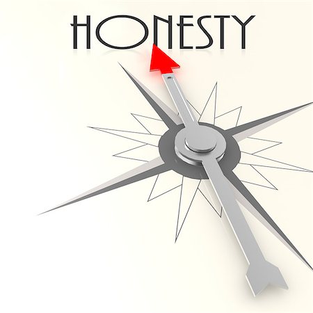 Compass with honesty word image with hi-res rendered artwork that could be used for any graphic design. Stock Photo - Budget Royalty-Free & Subscription, Code: 400-08554045