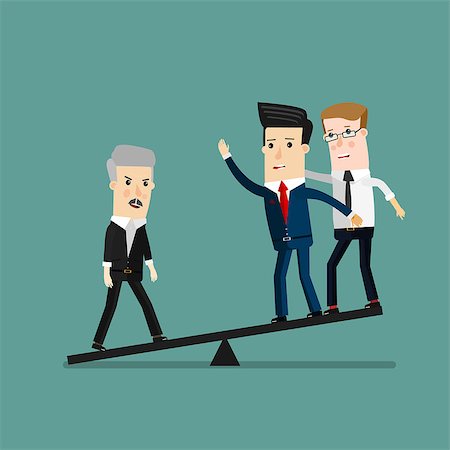 Quality businessman weighing more than four business people, Leadership, Important people concept. Business concept cartoon vector illustration Stock Photo - Budget Royalty-Free & Subscription, Code: 400-08554192