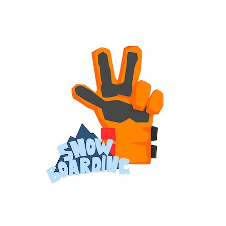 simsearch:400-06132415,k - Snowboarding Glove With Logo Flat Isolated Simple Design Vector Illustration on White Background Foto de stock - Super Valor sin royalties y Suscripción, Código: 400-08554277