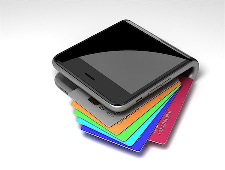 simsearch:400-08263202,k - Concept Of Digital Wallet And Credit Cards. 3D Scene. Stockbilder - Microstock & Abonnement, Bildnummer: 400-08554709