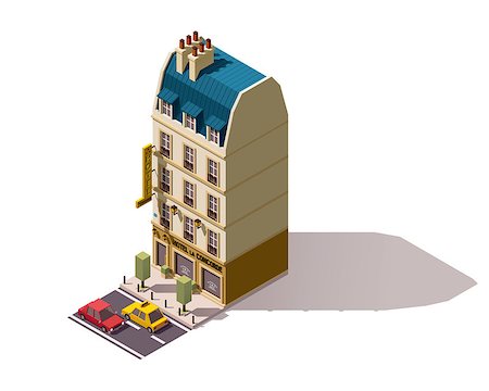 paris france real estate - Isometric Paris building with hotel Stock Photo - Budget Royalty-Free & Subscription, Code: 400-08554956