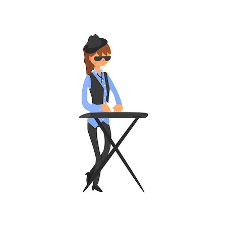 Keyboard Player Vector Illustration In Primitive Cartoon Childish Style Isolated On White Background Stock Photo - Budget Royalty-Free & Subscription, Code: 400-08554988