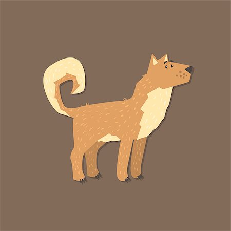 Cartoon Shepherd Dog Funny Flat Vector Illustration In Creative Applique Style Stock Photo - Budget Royalty-Free & Subscription, Code: 400-08555175