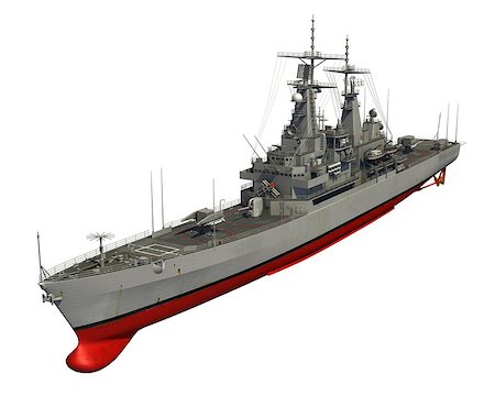 simsearch:400-04500008,k - American Modern Warship On White Background. 3D Illustration. Stockbilder - Microstock & Abonnement, Bildnummer: 400-08555393
