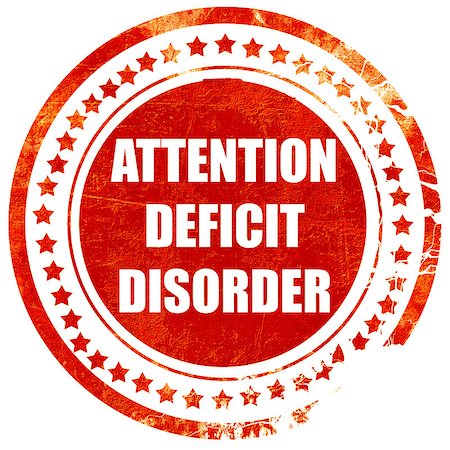 Attention deficit disorder with some soft smooth lines, isolated red rubber stamp on a solid white background Stock Photo - Budget Royalty-Free & Subscription, Code: 400-08555484