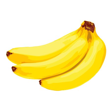 yellow banana fruit on white background vector illustration Foto de stock - Super Valor sin royalties y Suscripción, Código: 400-08555480