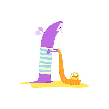 simsearch:400-04596901,k - Preparing Picnic Monster On The Beach Childish Funny Flat Vector Illustration Isolated On White Background Stock Photo - Budget Royalty-Free & Subscription, Code: 400-08555638