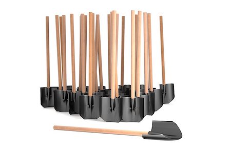 simsearch:400-08961753,k - Set of standing shovel with wood graft Fotografie stock - Microstock e Abbonamento, Codice: 400-08555709