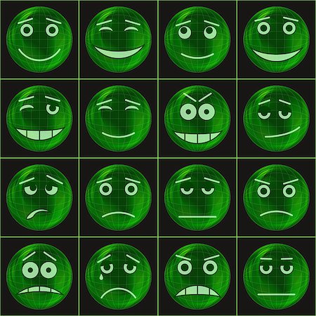 simsearch:400-05744065,k - Set of various smileys in green soap bubbles. Eps10, contains transparencies. Vector Stock Photo - Budget Royalty-Free & Subscription, Code: 400-08555812