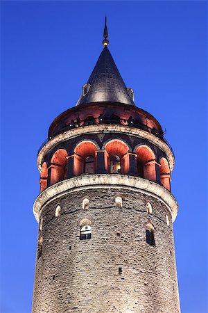 evrenkalinbacak (artist) - Galata Tower in Beyoglu, Istanbul City, Turkey Stockbilder - Microstock & Abonnement, Bildnummer: 400-08555826