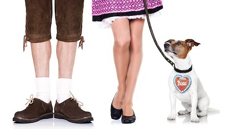 simsearch:628-05817221,k - jack russell  dog with  gingerbread heart and bavarian couple of family owners , isolated on white background Foto de stock - Super Valor sin royalties y Suscripción, Código: 400-08555899