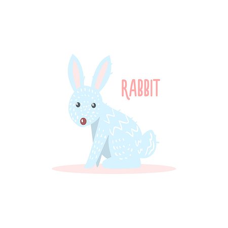 simsearch:400-08507283,k - Rabbit Drawing For Arctic Animals Collection Of Flat Vector Illustration In Creative Style On White Background Fotografie stock - Microstock e Abbonamento, Codice: 400-08556018